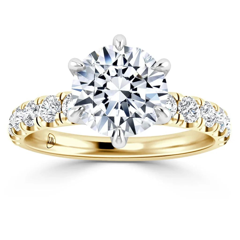 Violet - Round Cut 18ct Yellow Gold Engagement Ring