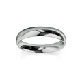 A plain, polished silver band ring with a smooth, rounded surface, shown on a white background.