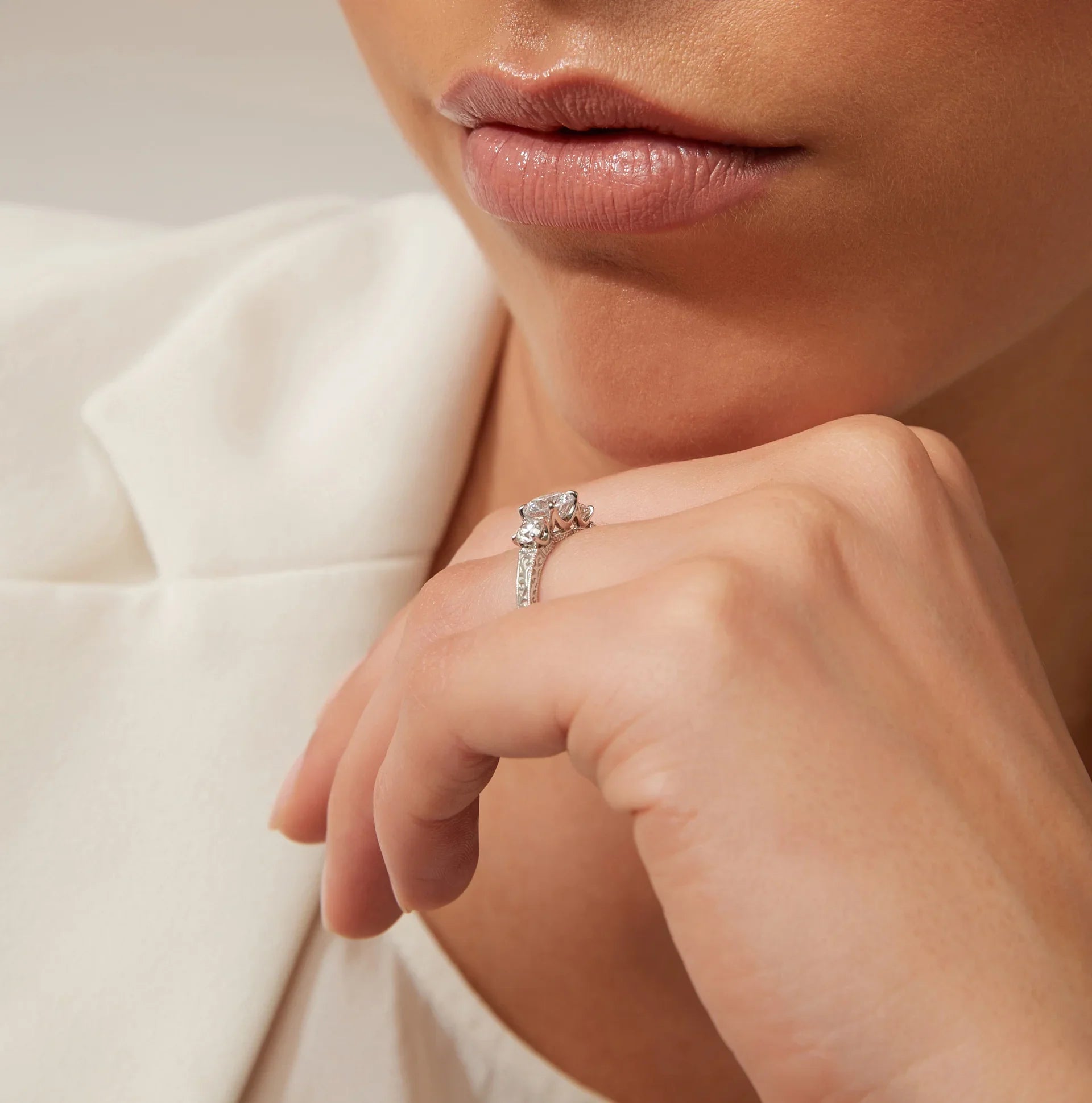 Victoria - Round Cut 18ct White Gold Engagement Ring