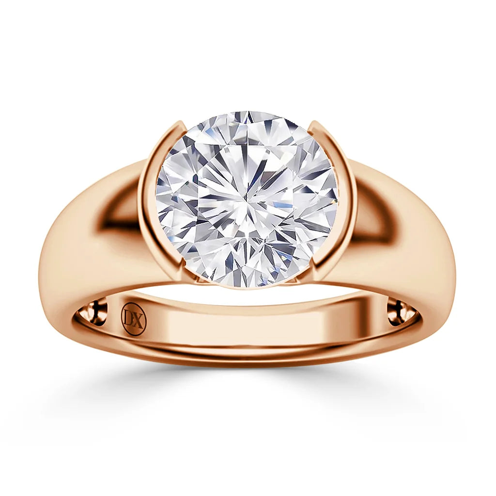 Dua - Round Cut 18ct Rose Gold Engagement Ring