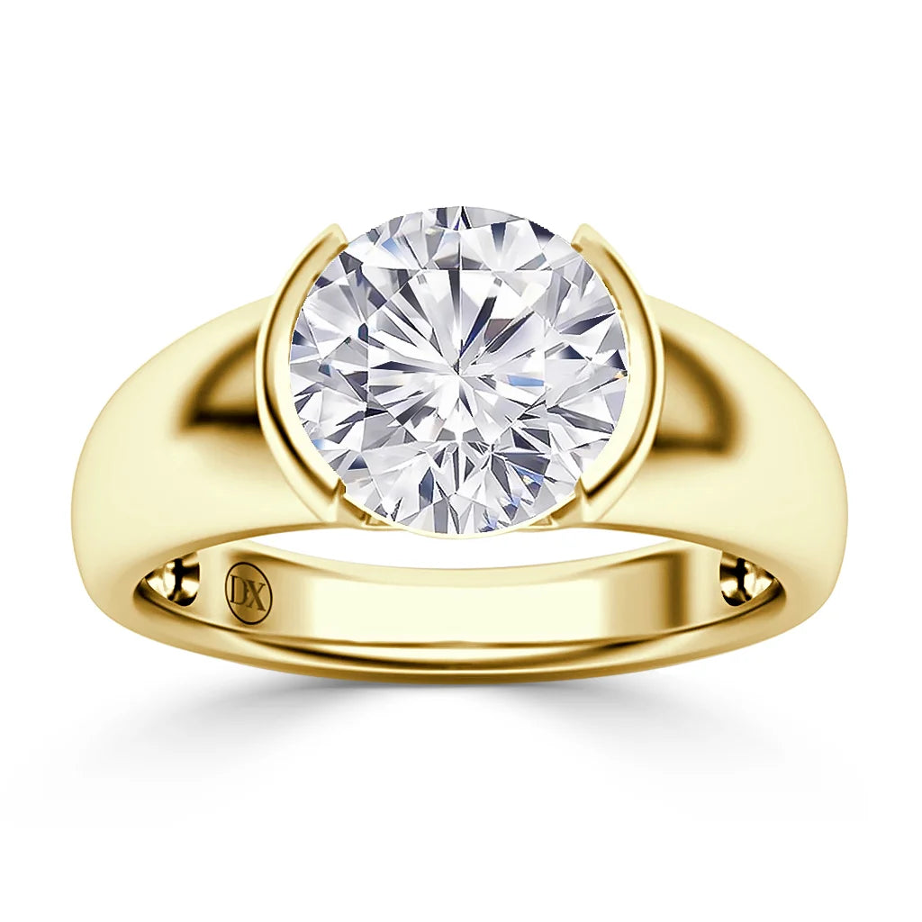 Dua - Round Cut 18ct Yellow Gold Engagement Ring