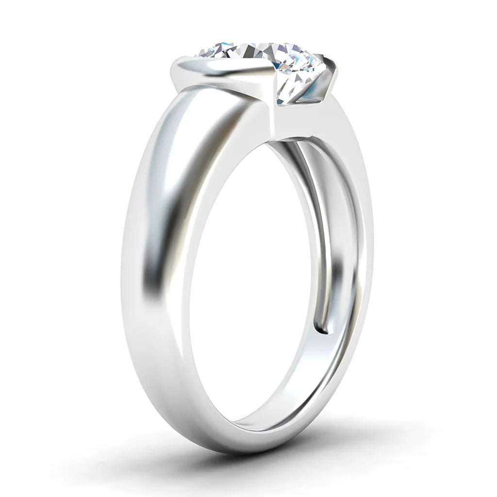 Dua - Round Cut Platinum Engagement Ring