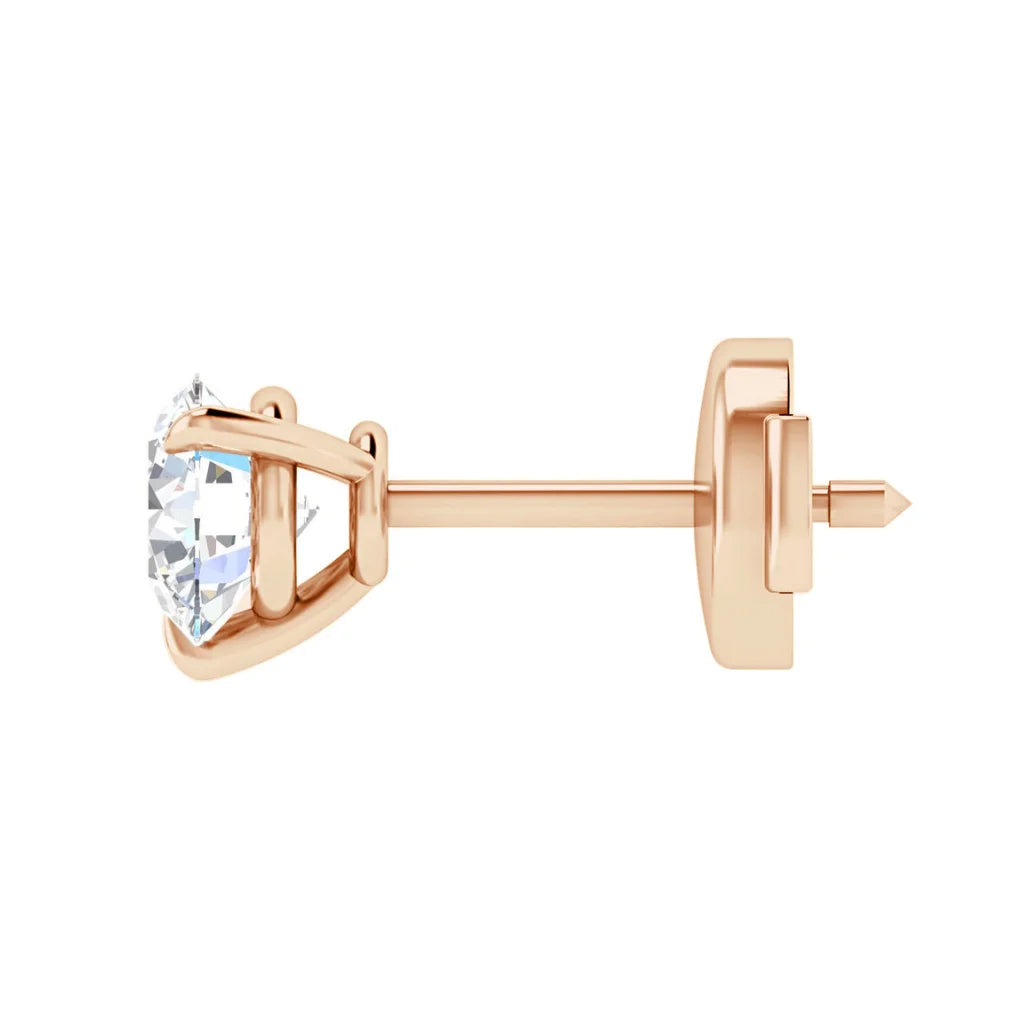 Hannah - 18ct Round Cut Diamond Earrings 18ct Rose Gold