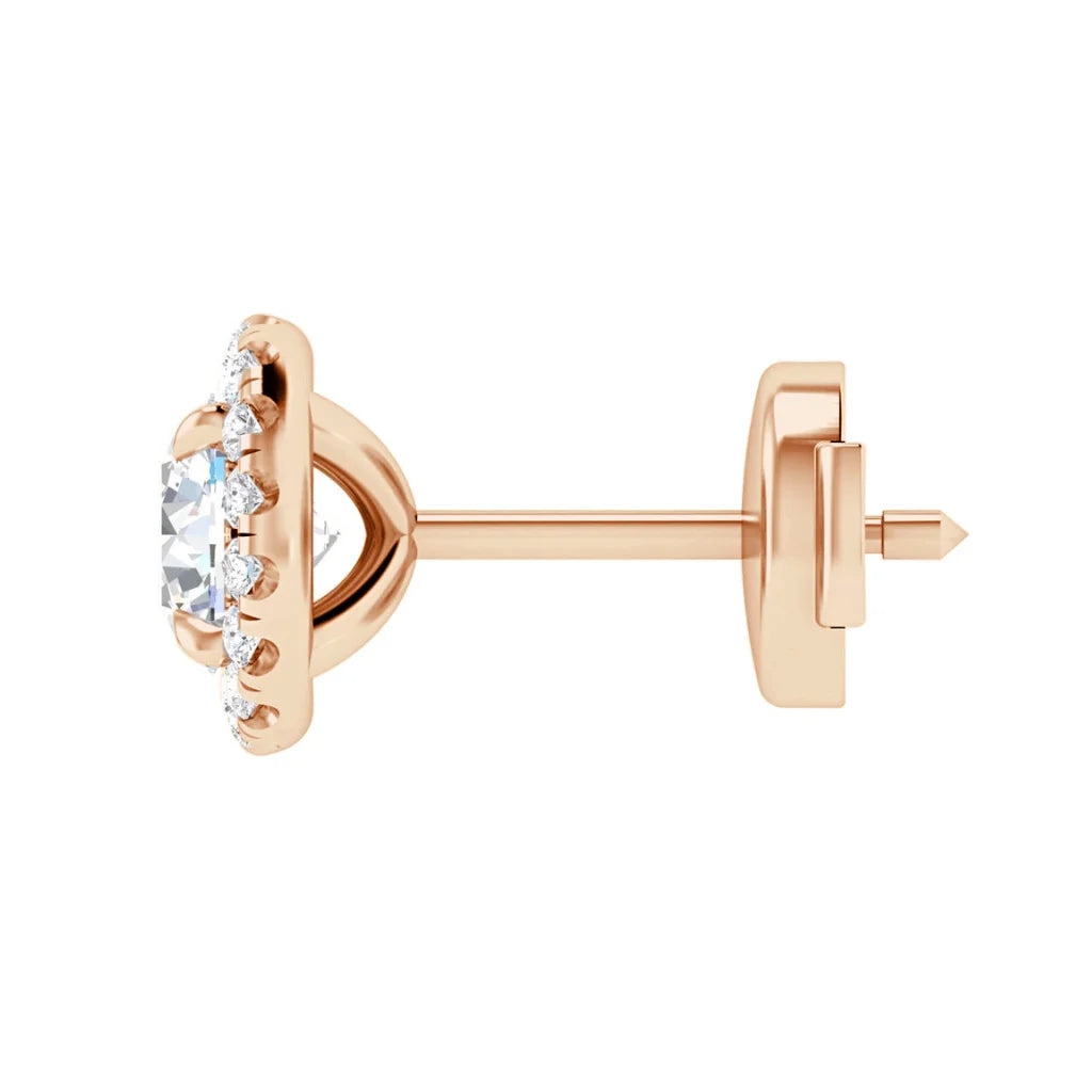 Savannah - .18ct Round Cut Diamond Earrings 18ct Rose Gold