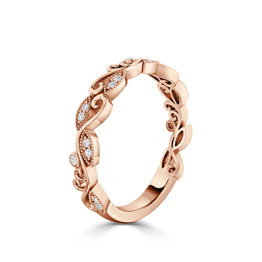 Jennifer - 18ct Rose Gold Natural Diamond Wedding Ring