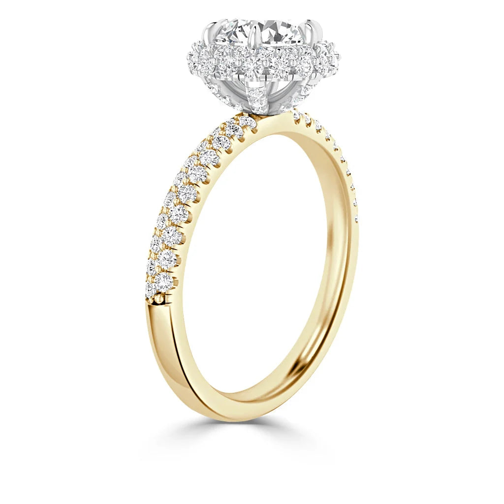 Claudia - Round Cut 18ct Yellow Gold Engagement Ring