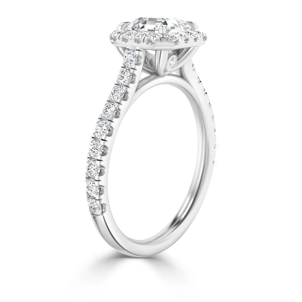 Jasmine - Asscher Cut Platinum Engagement Ring