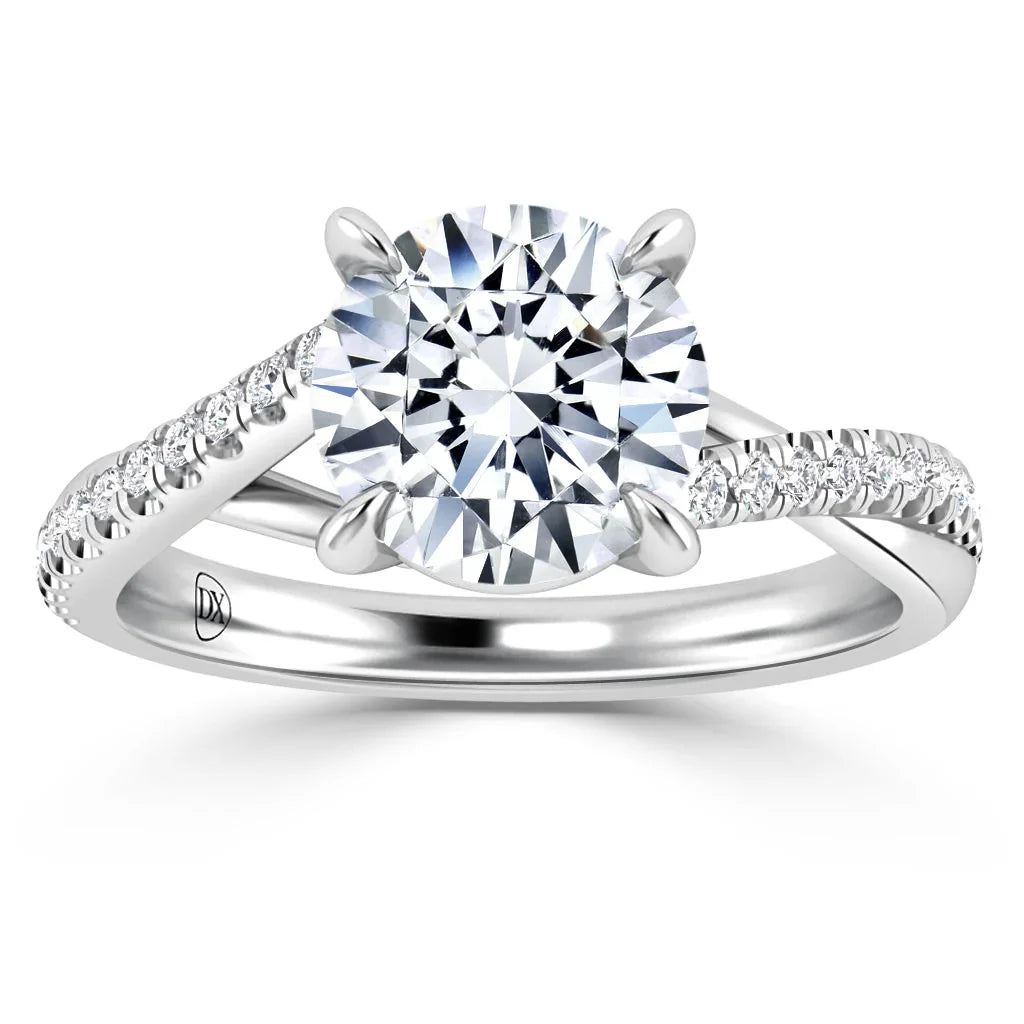 Prue - Round Cut Platinum Engagement Ring