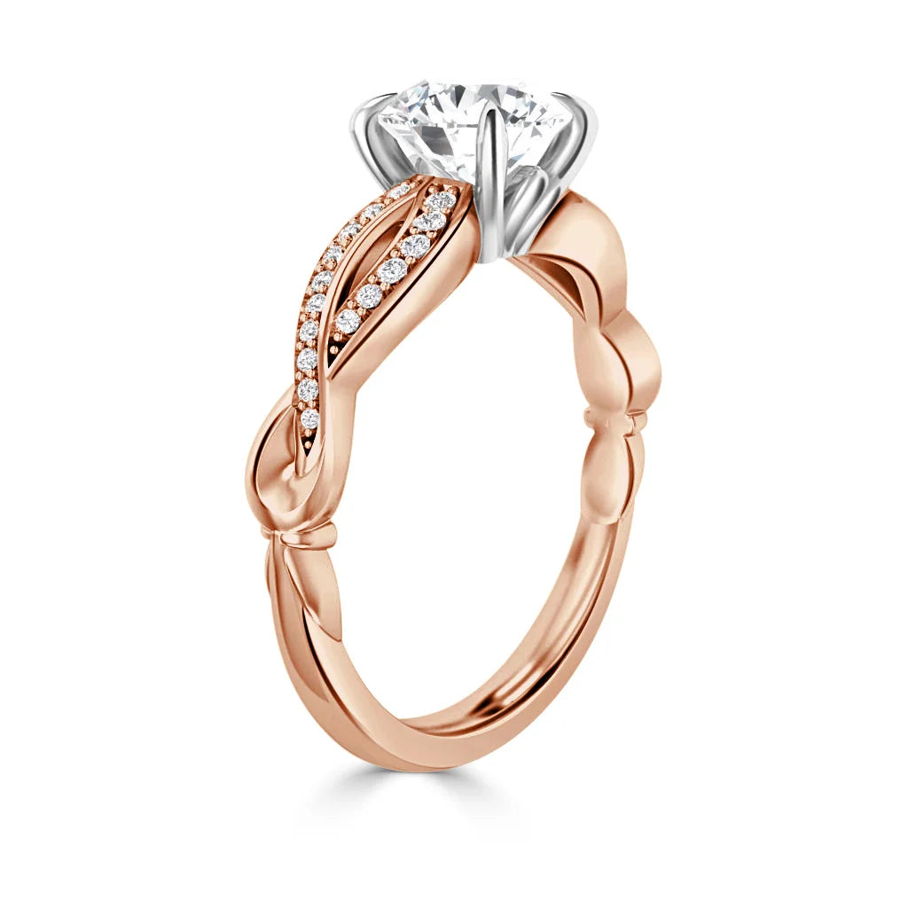 Natalie - Round Cut 18ct Rose Gold Engagement Ring