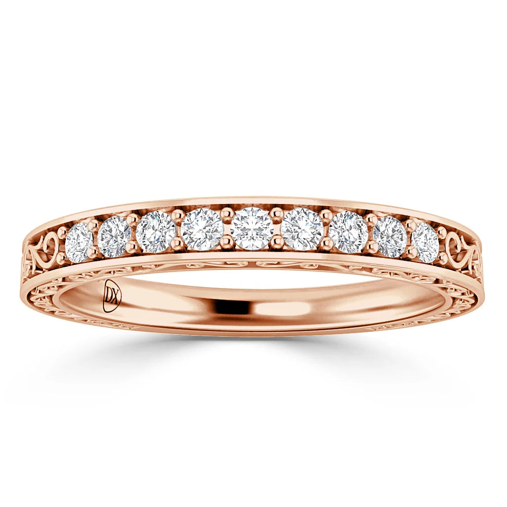 Louise - 18ct Rose Gold Natural Diamond Wedding Ring