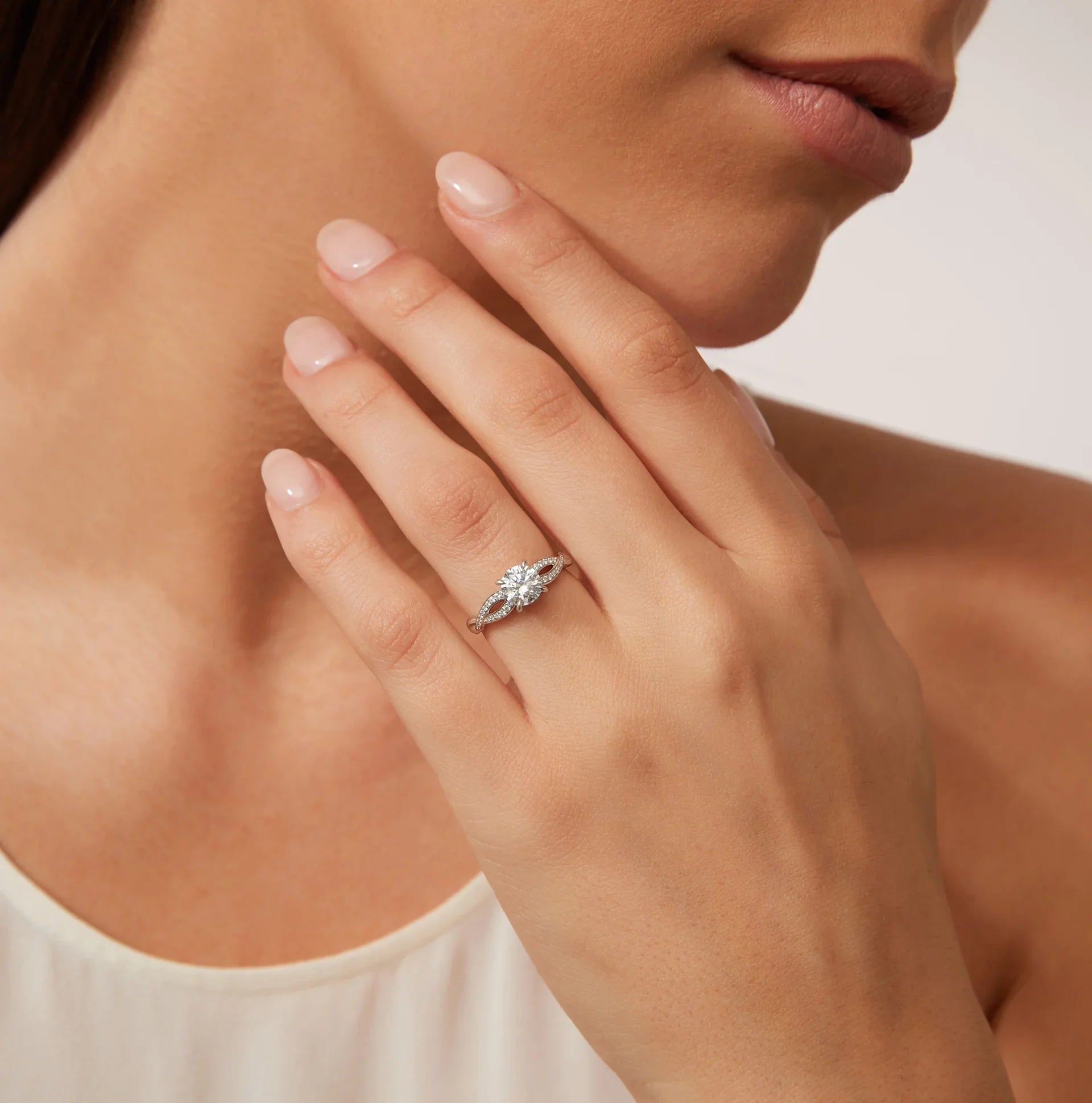 Natalie - Round Cut Platinum Engagement Ring