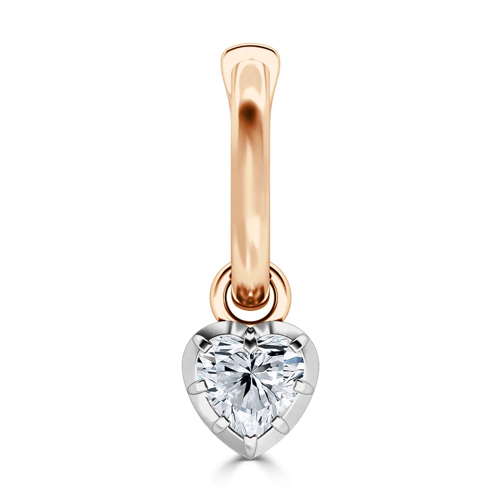 Frances - Heart Cut 18ct Rose Gold Earrings