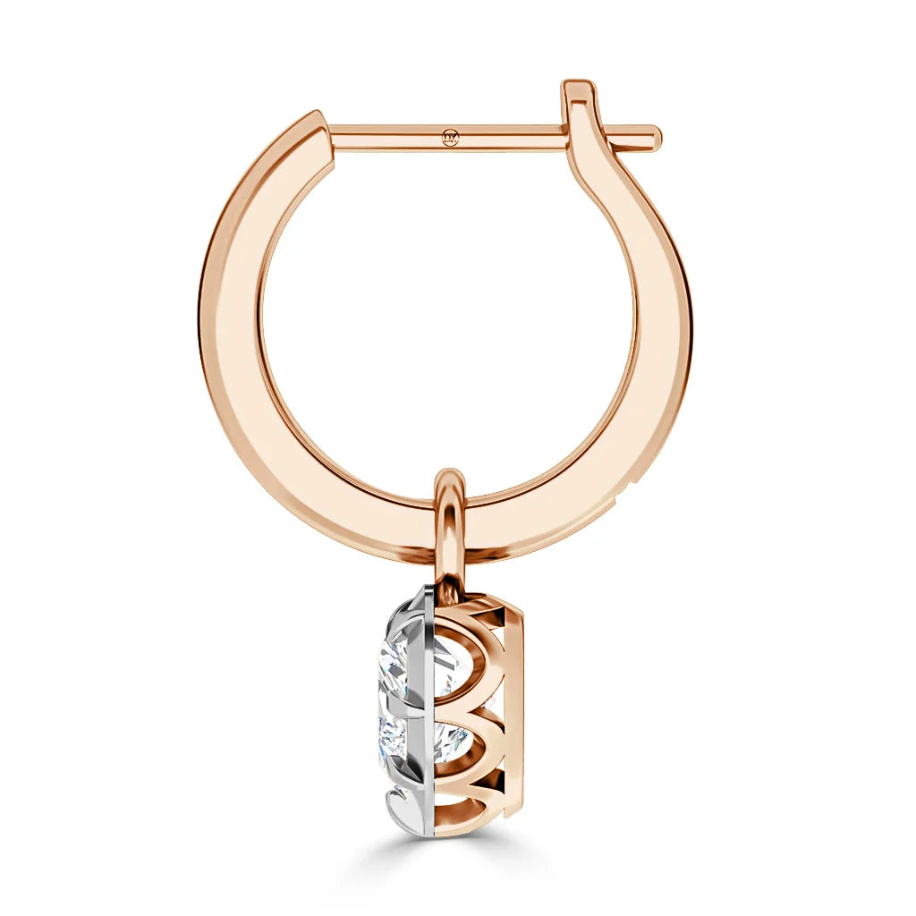 Frances - Heart Cut 18ct Rose Gold Earrings