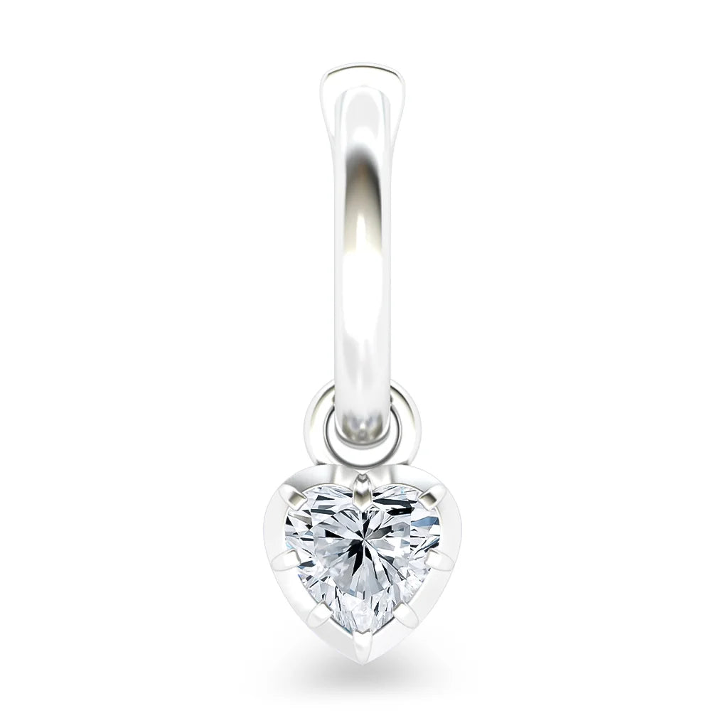 Frances - Heart Cut 18ct White Gold Earrings