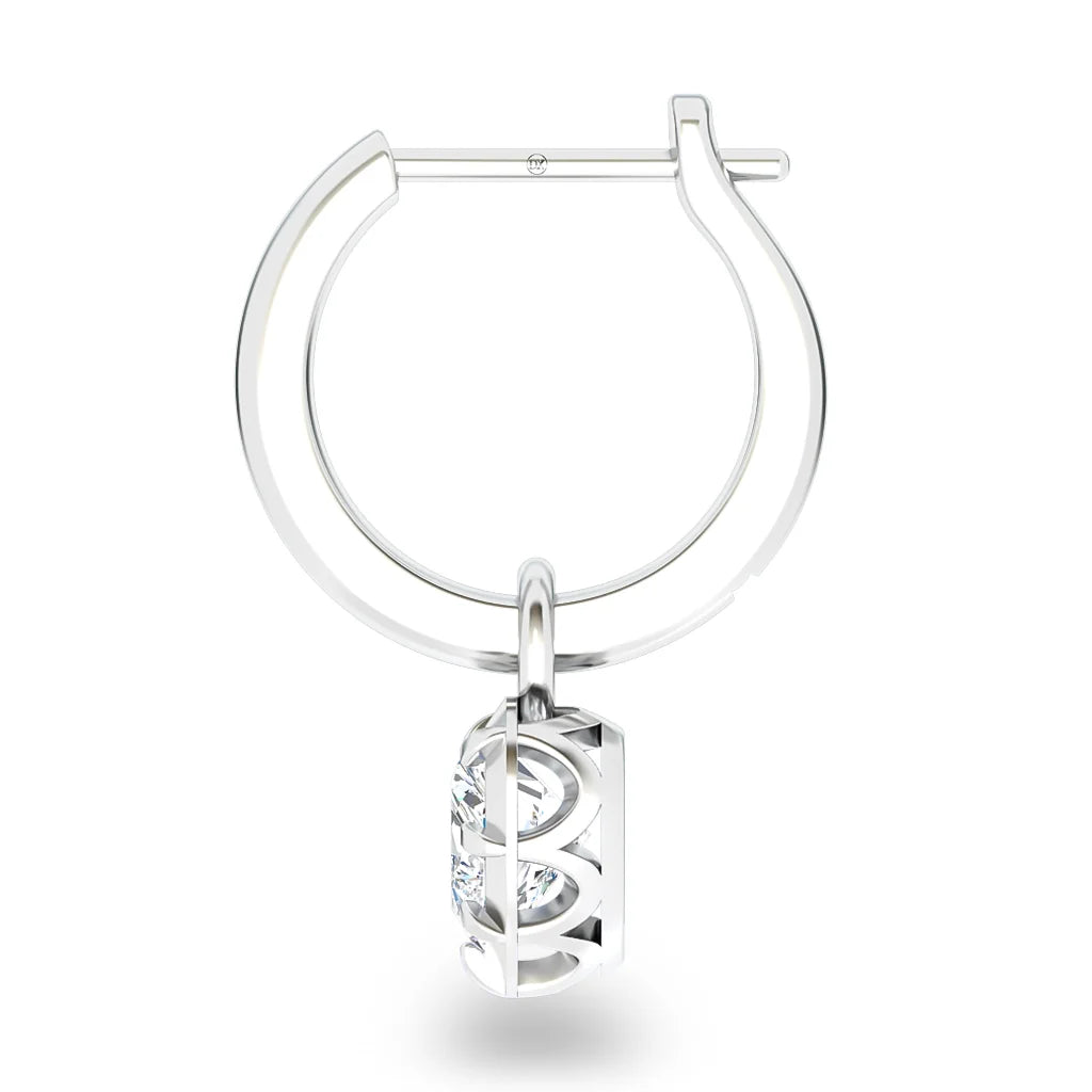 Frances - Heart Cut 18ct White Gold Earrings