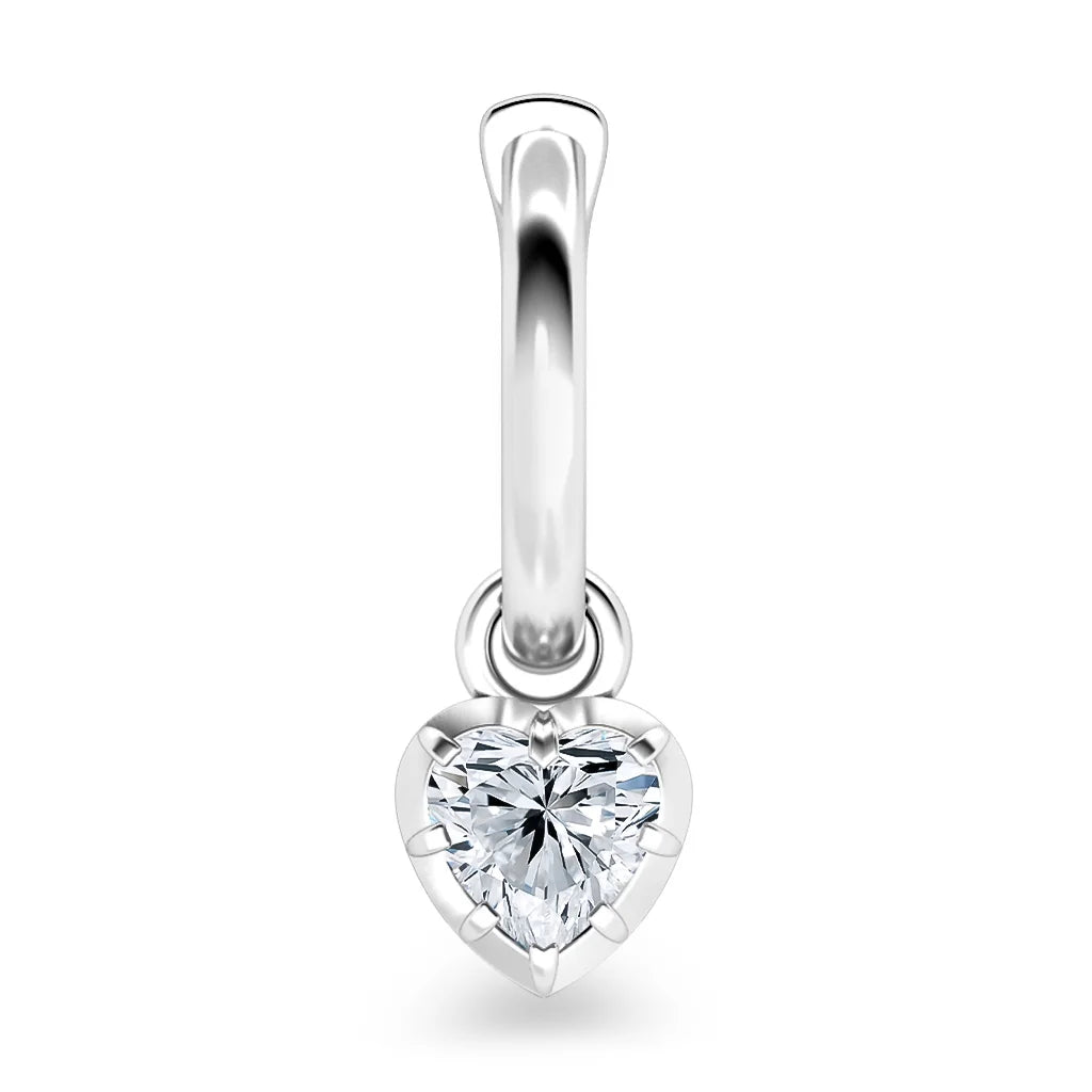 Frances - Heart Cut Platinum Earrings