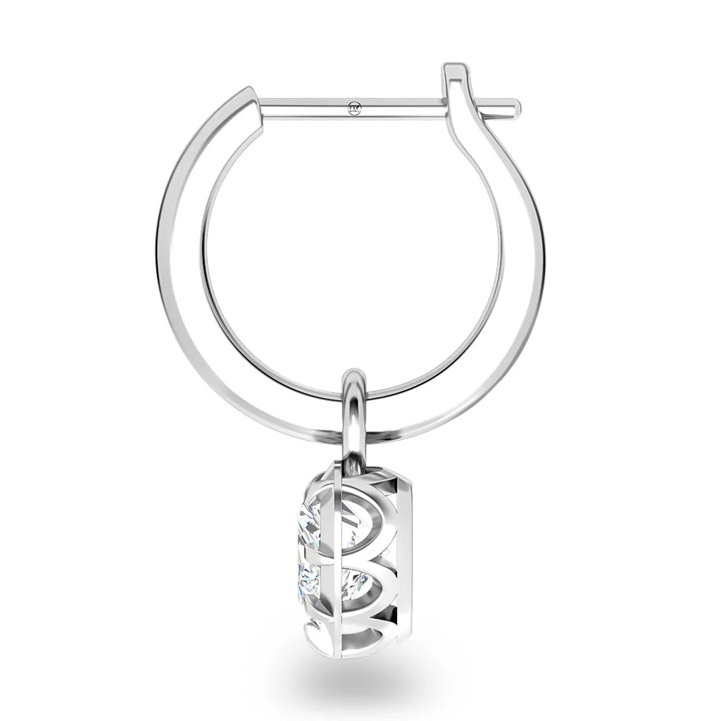 Frances - Heart Cut Platinum Earrings