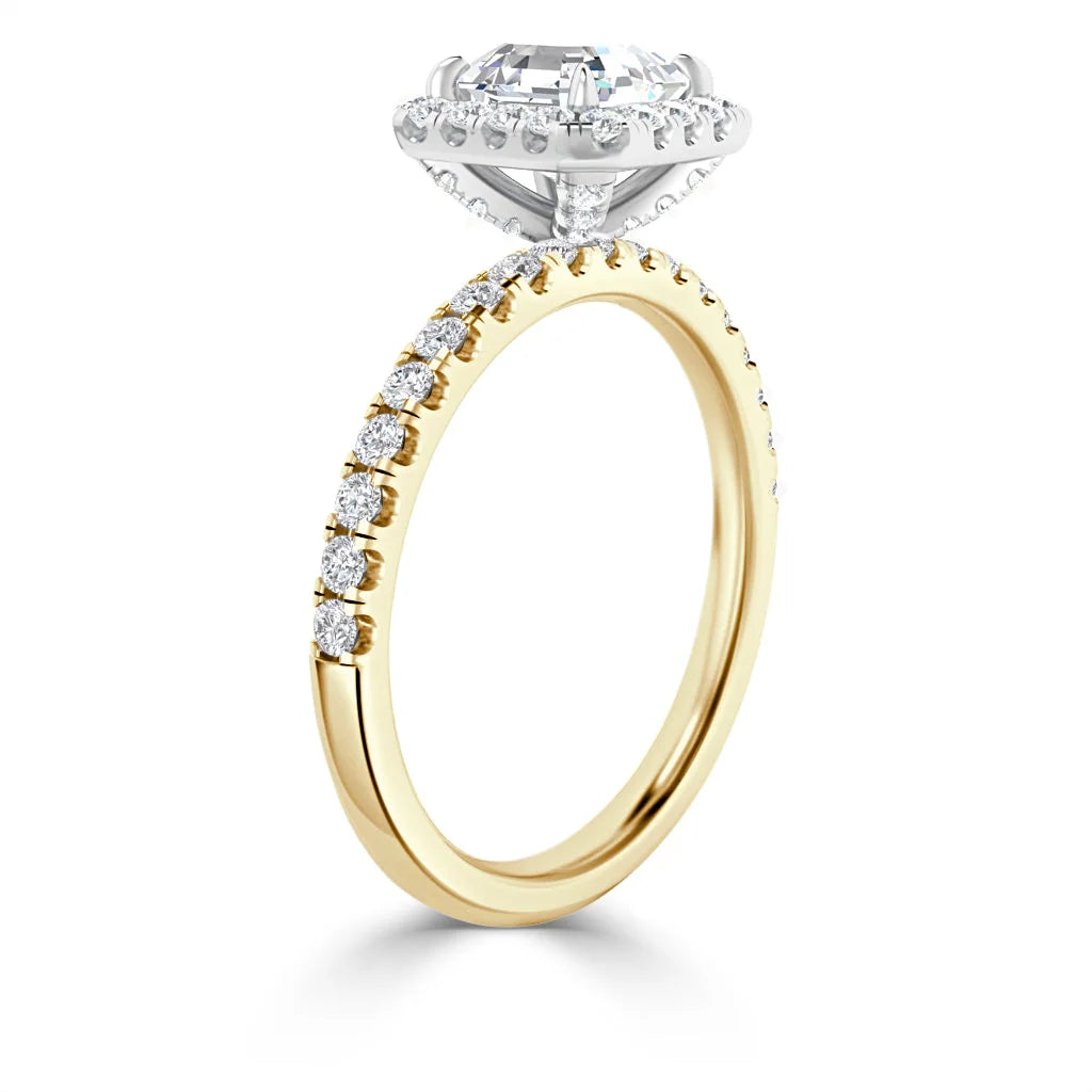 Olivia Molly - Asscher Cut 18ct Yellow Gold Engagement Ring