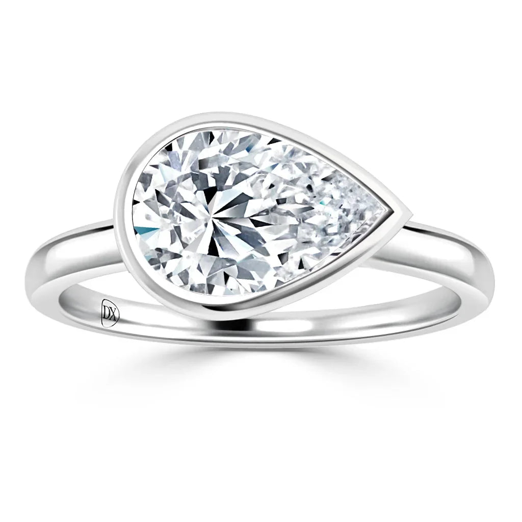 Isla - Pear Cut 18ct White Gold Engagement Ring
