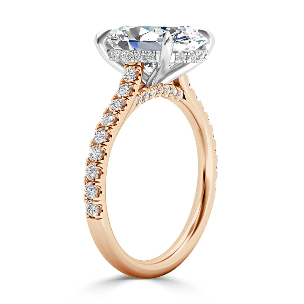Gaga - Oval Cut 18ct Rose Gold Engagement Ring