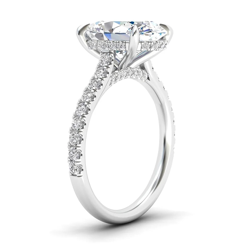 Gaga - Oval Cut Platinum Engagement Ring