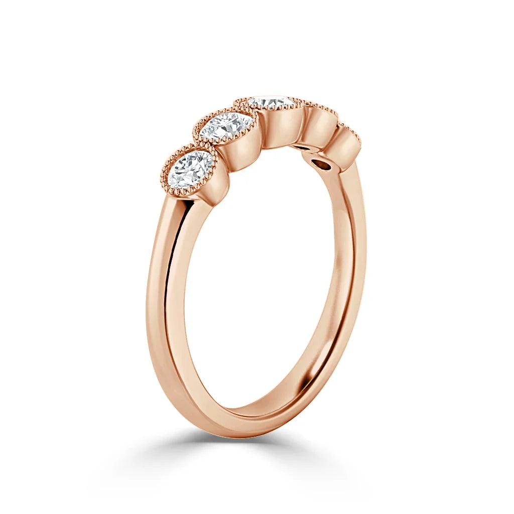 Ava - 18ct Rose Gold Natural Diamond Wedding Ring