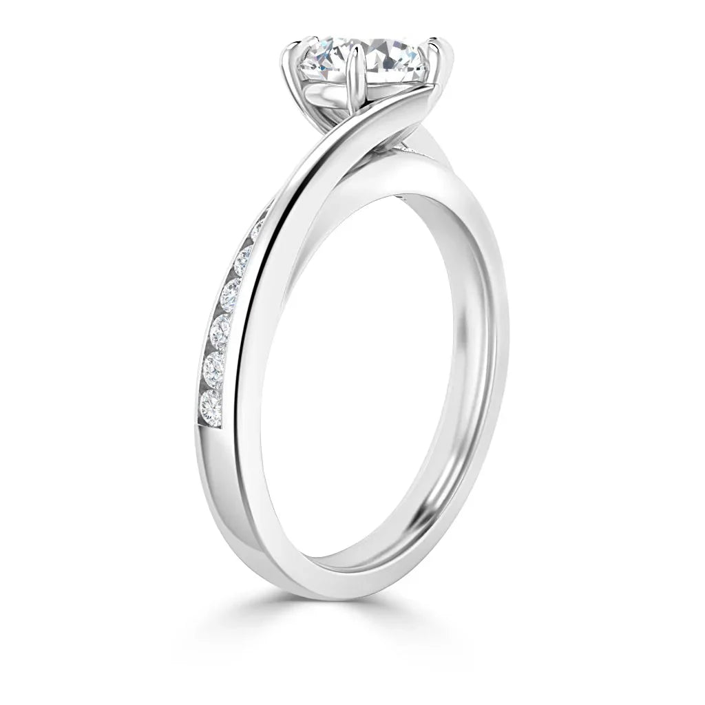 Elise - Round Cut 18ct White Gold Engagement Ring