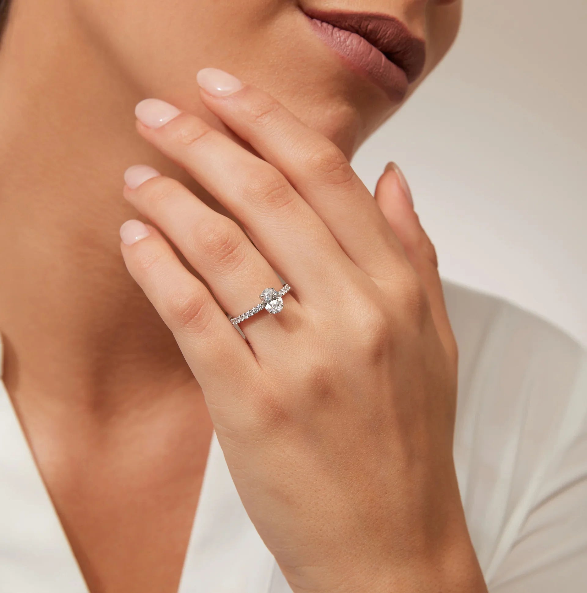 Phoebe - Oval Cut 18ct White Gold Engagement Ring