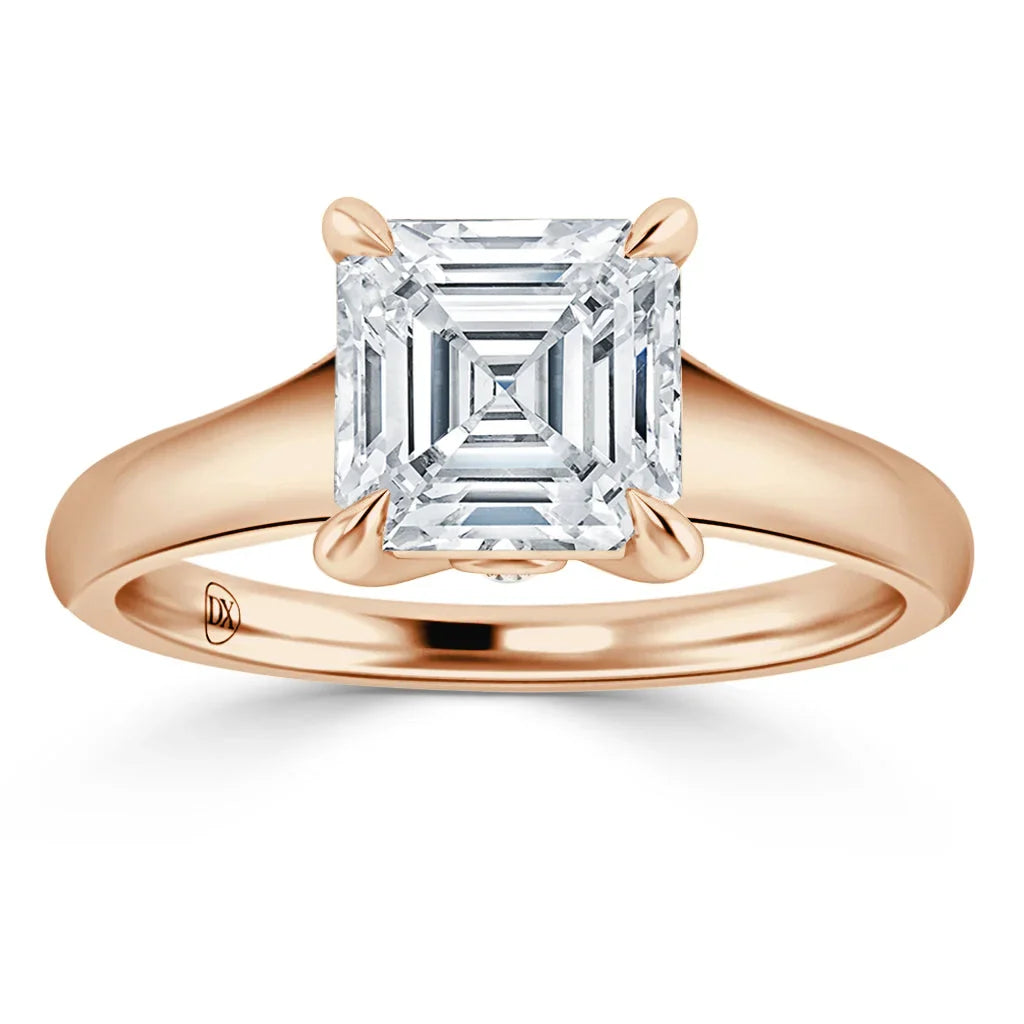 Sara - Asscher Cut 18ct Rose Gold Engagement Ring