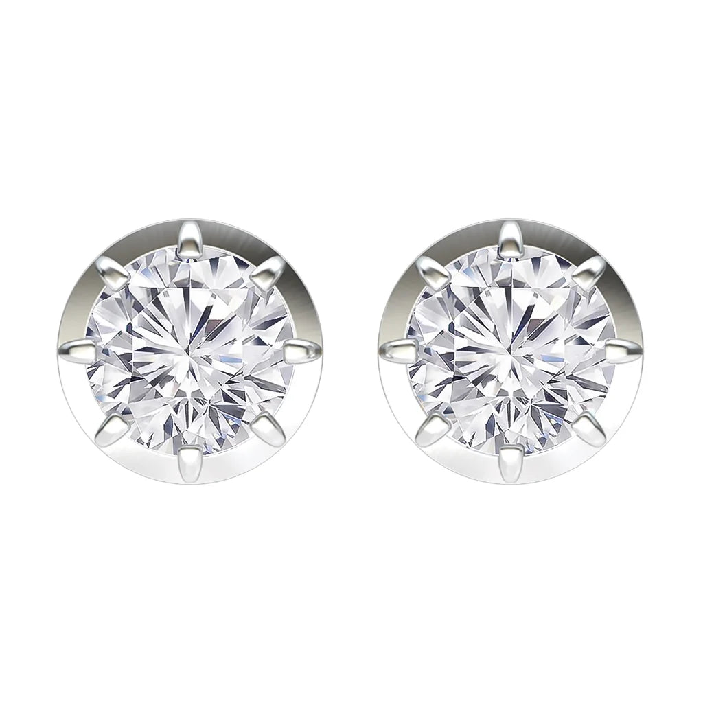 Harriet - Round Cut 18ct Rose Gold Earrings