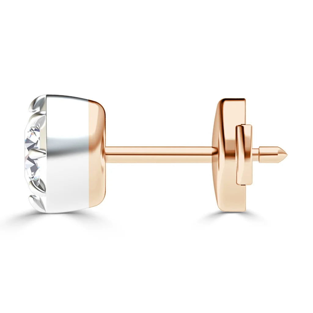Harriet - Round Cut 18ct Rose Gold Earrings