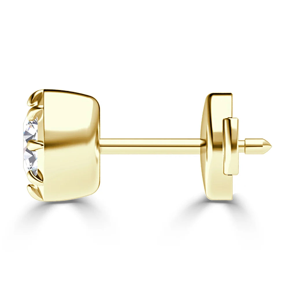 Harriet - Round Cut 18ct Yellow Gold Earrings