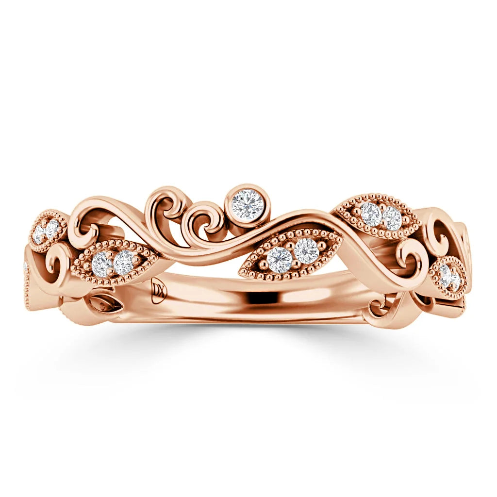 Jennifer - 18ct Rose Gold Natural Diamond Wedding Ring