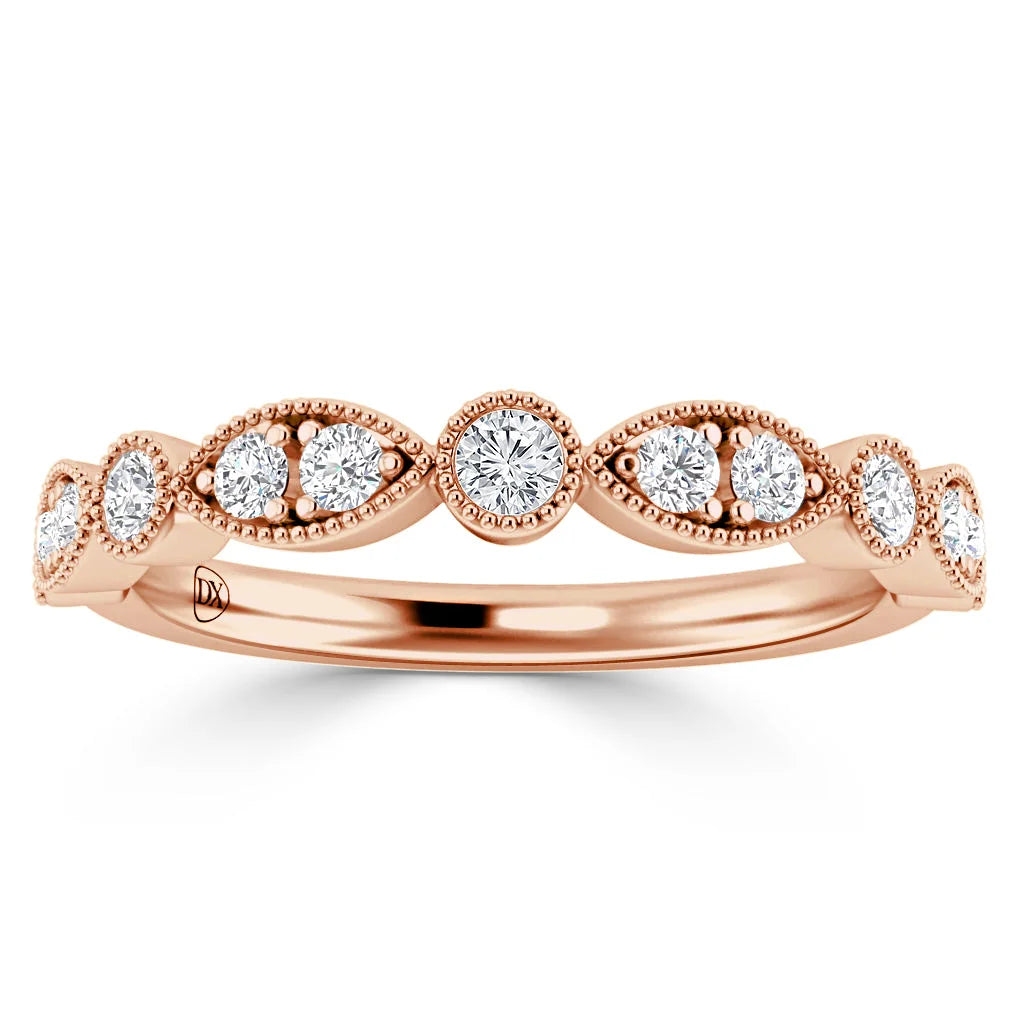 Nellie - 18ct Rose Gold Natural Diamond Wedding Ring