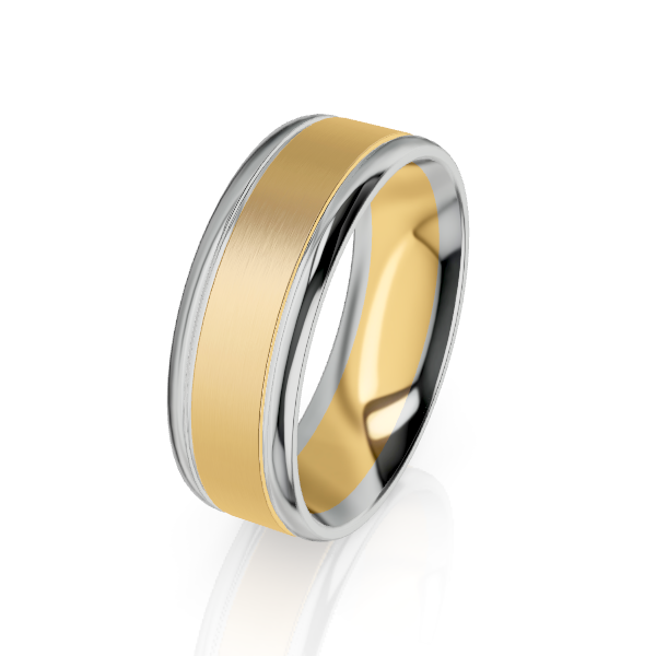 Wilson - 18ct Yellow Gold Two-Tone Wedding Ring