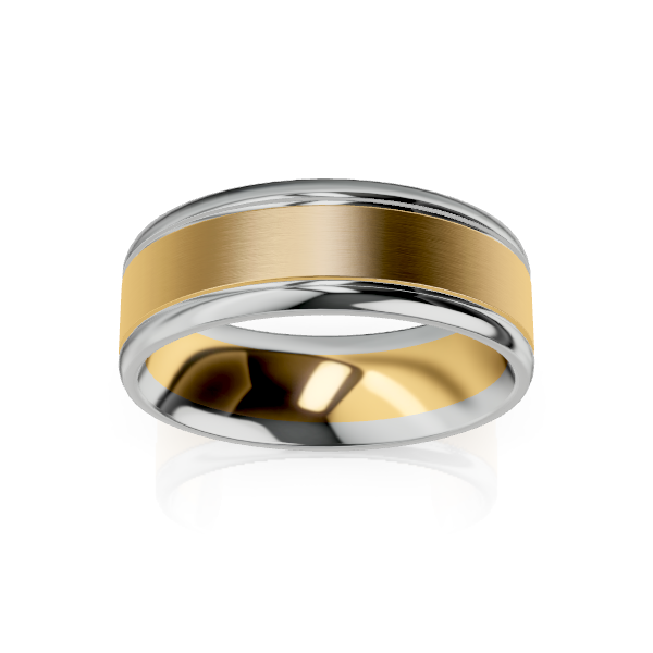 Wilson - 9ct Yellow Gold Two-Tone Wedding Ring
