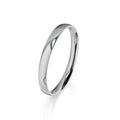 A simple, polished silver ring with a smooth, shiny surface on a white background.