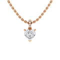 Rose gold chain necklace with a heart-shaped diamond pendant and three small diamonds above the main gem.