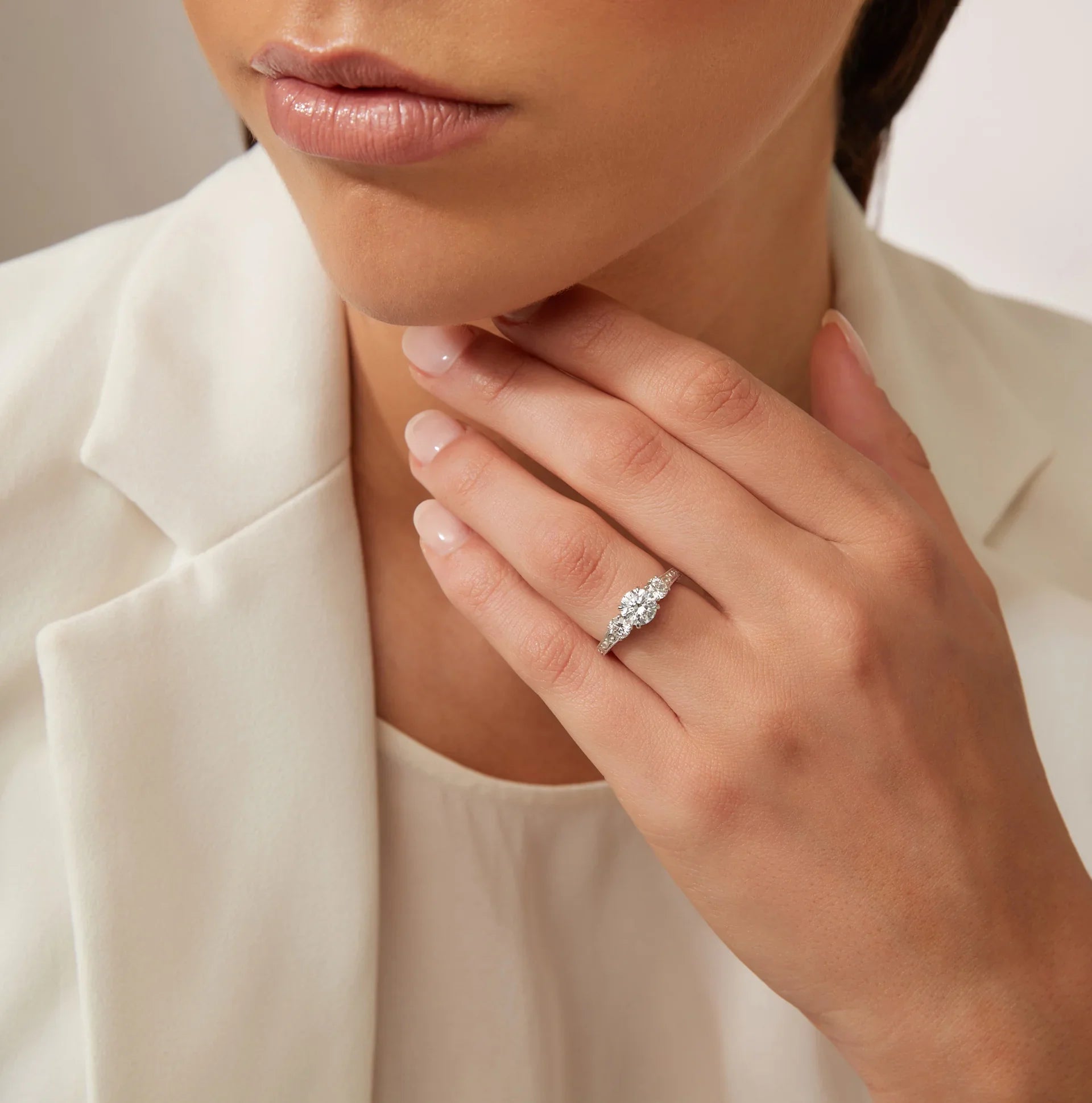 Victoria - Round Cut Platinum Engagement Ring