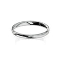 Simple, thin silver wedding band with a smooth, polished finish, displayed on a white background.