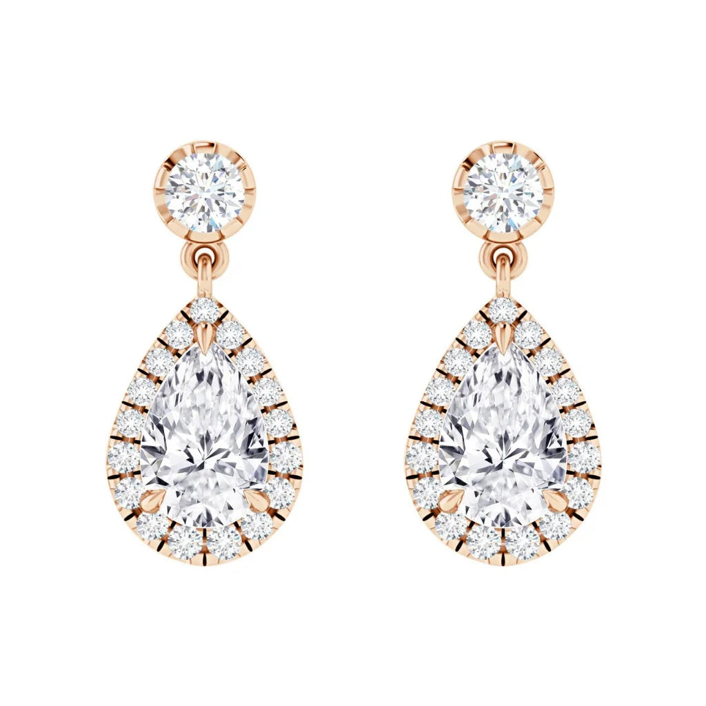 Arianna - .25ct Pear Cut Diamond Earrings 18ct Rose Gold