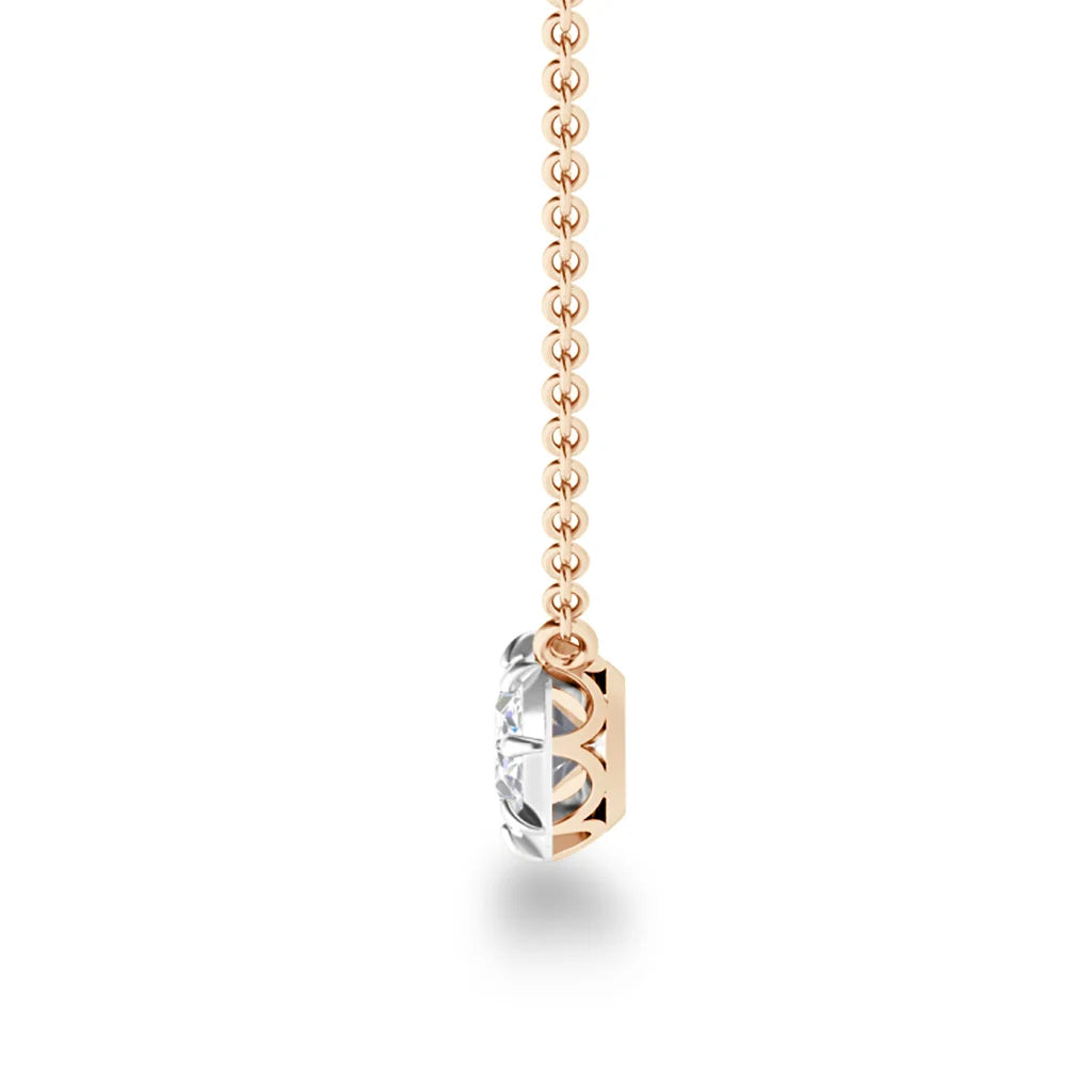 Lottie - Oval Cut 18ct Rose Gold Necklace