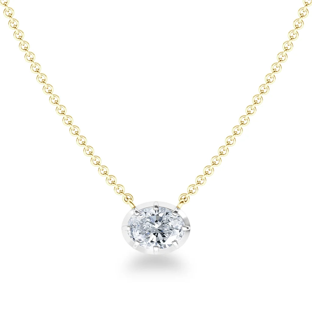 Lottie - Oval Cut 18ct Yellow Gold Necklace