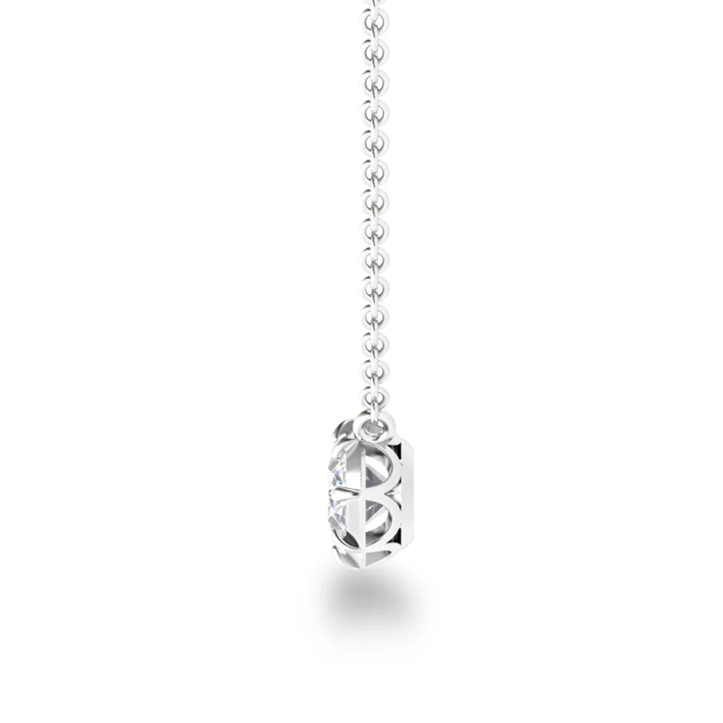 Lottie - Oval Cut Platinum Necklace
