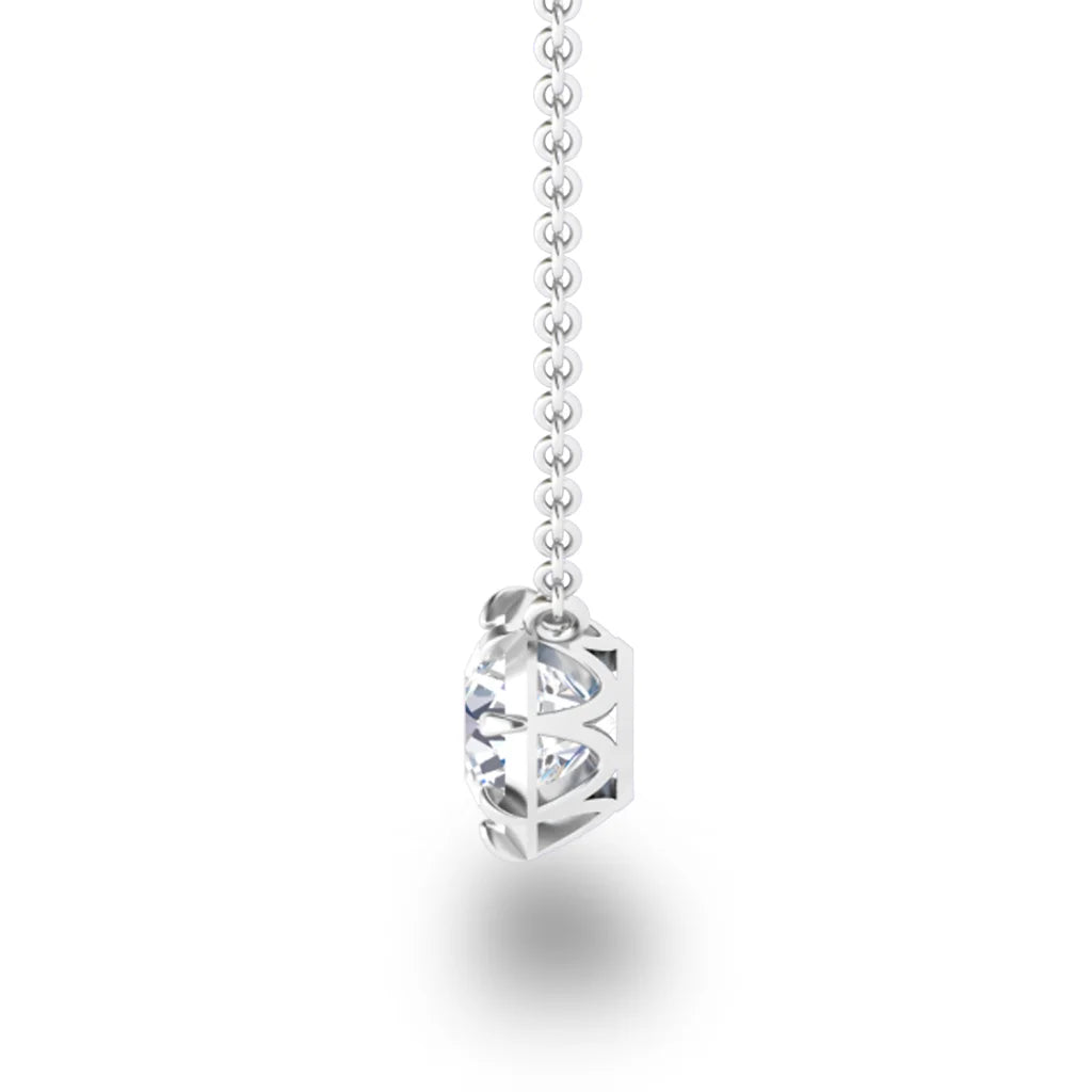 Lottie - Round Cut Platinum Necklace