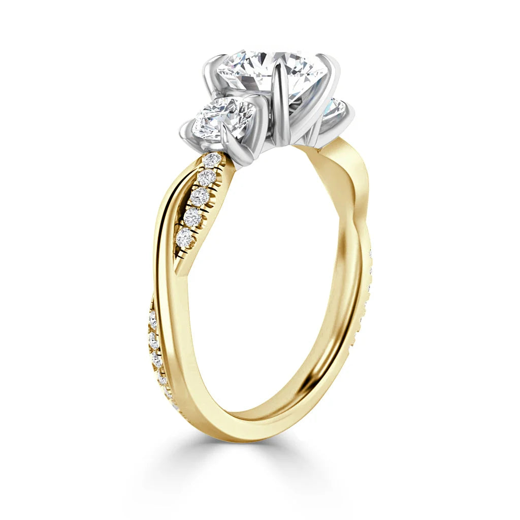 Natasha - Round Cut 18ct Yellow Gold Engagement Ring