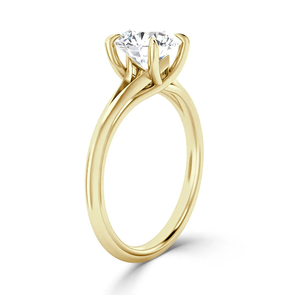 Cherry - Round Cut 18ct Yellow Gold Engagement Ring