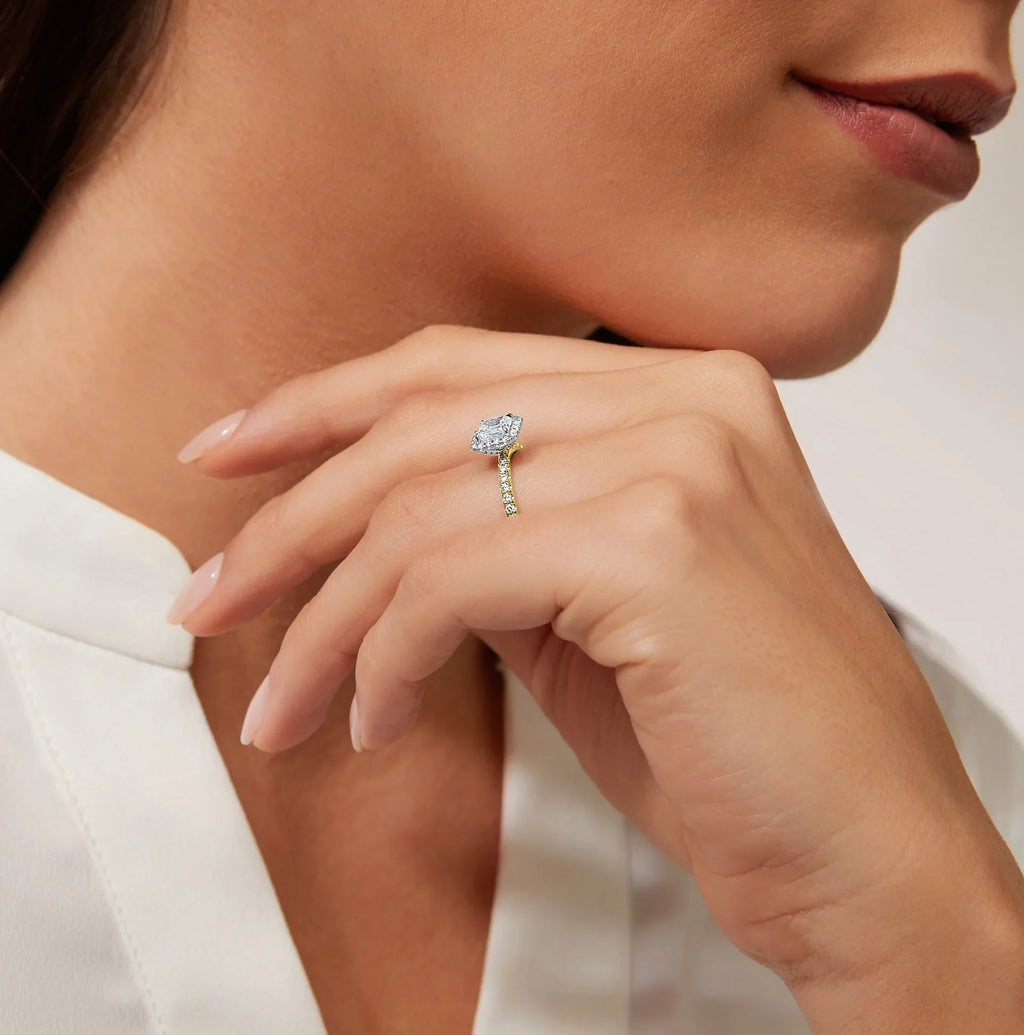 Olivia Molly - Asscher Cut 18ct Yellow Gold Engagement Ring