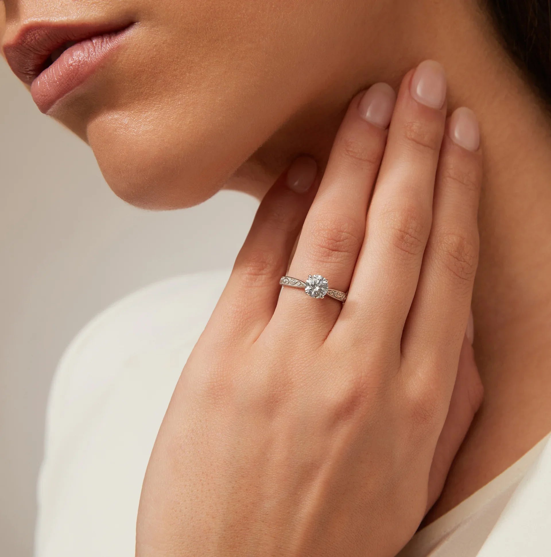 Catherine - Round Cut Platinum Engagement Ring