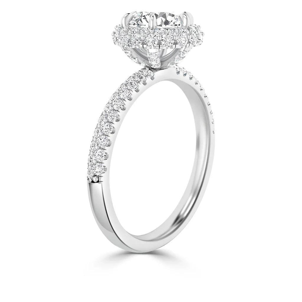 Claudia - Round Cut 18ct White Gold Engagement Ring